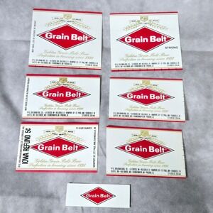 Grain Belt‎ Beer Labels Golden Grain Belt G Heileman Brewing Lot of 7